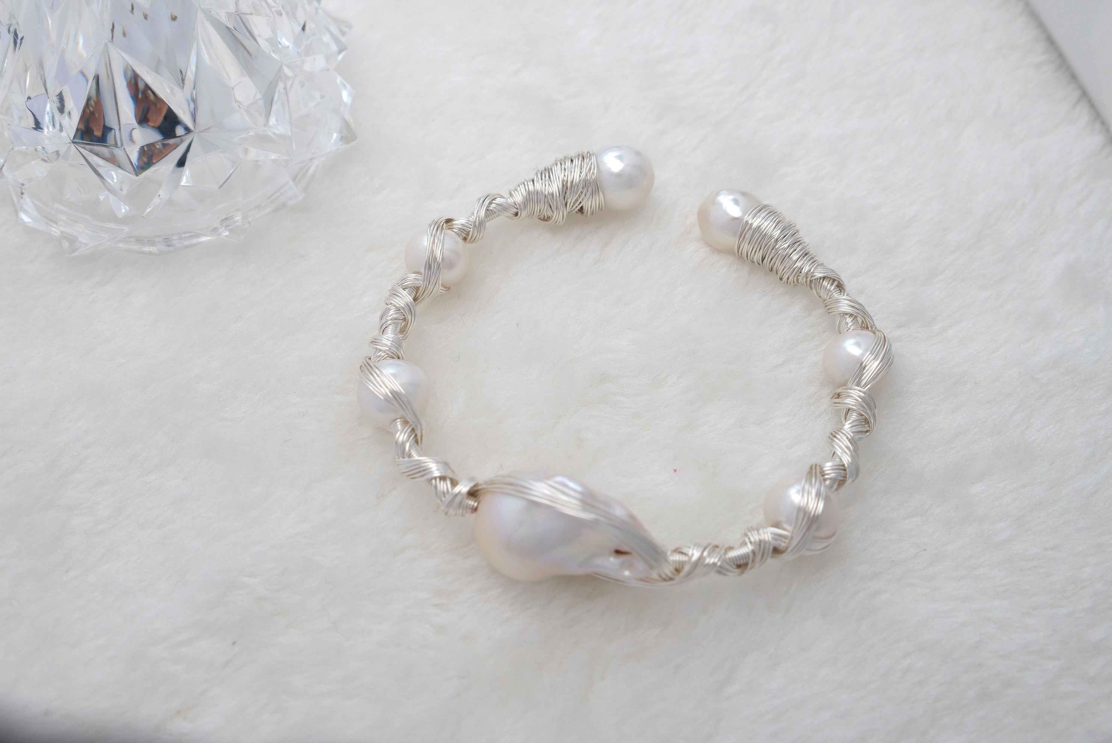 Handmade Pearl Bracelet with 14K Gold-filled wire