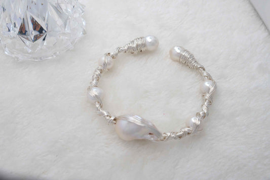 Handmade Pearl Bracelet with 14K Gold-filled wire