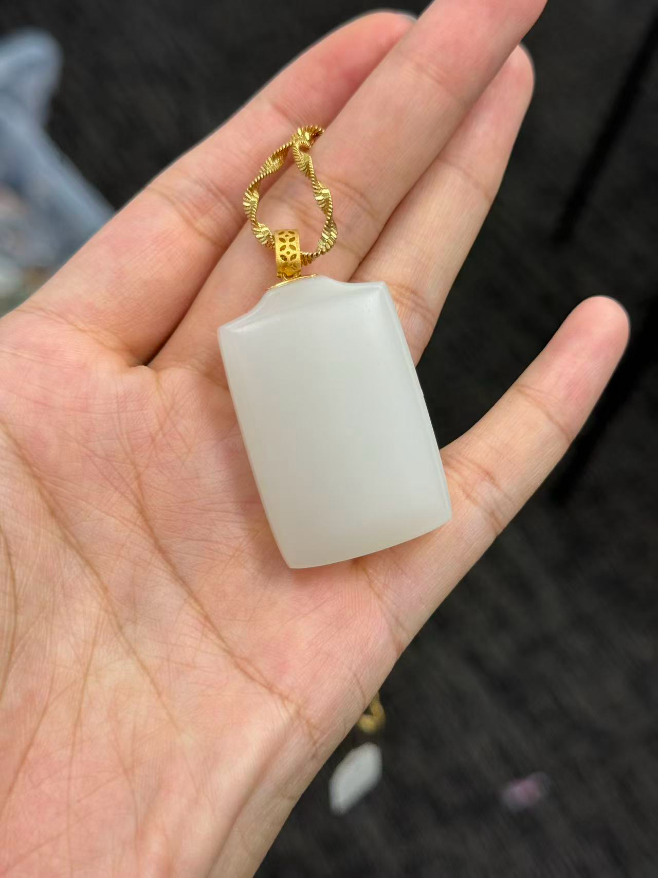 Xinjiang Mutton Fat White Hetian Jade Pendant