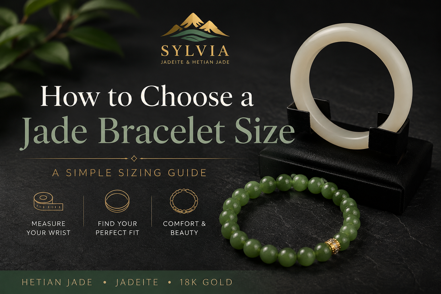 How to choose a jade bracelet size featuring natural Hetian jade bracelet and white jade bangle