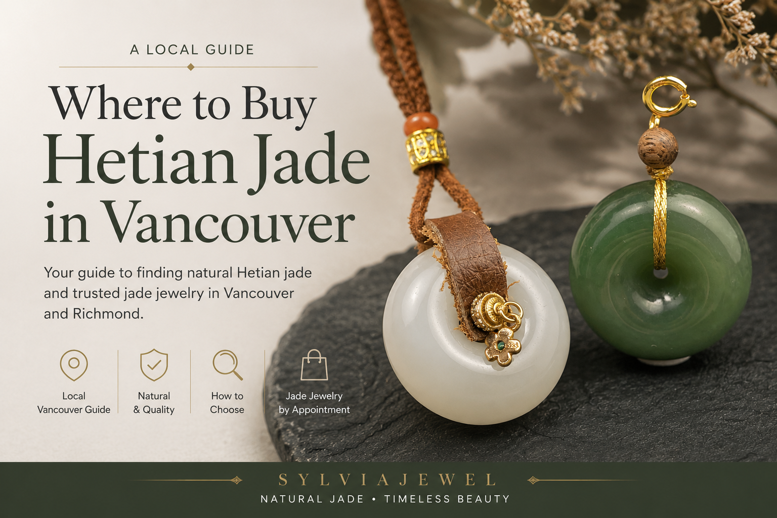 Natural Hetian jade jewelry in Vancouver by SylviaJewel