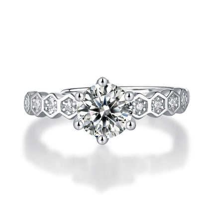 ( Nine Stars)925 Sterling Silver Moissanite Ring