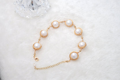 Handmade Pearl Bracelet with 14K Gold-filled wire