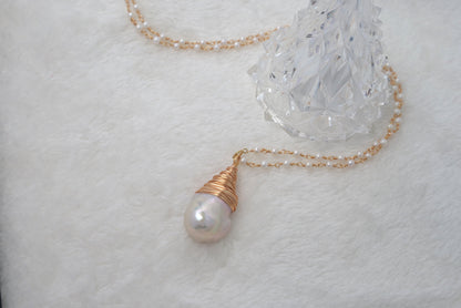 Handmade Pearl Pendent with 14K Gold-filled wire