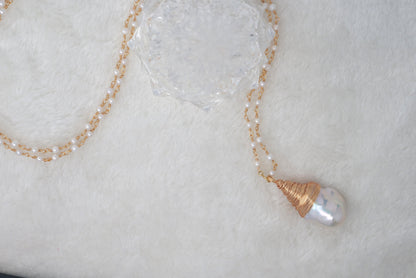 Handmade Pearl Pendent with 14K Gold-filled wire