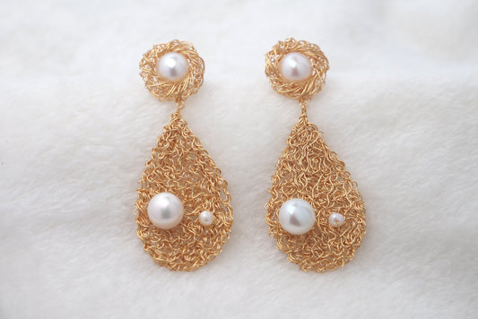 Handmade Pearl Earring with 14K Gold-filled wire