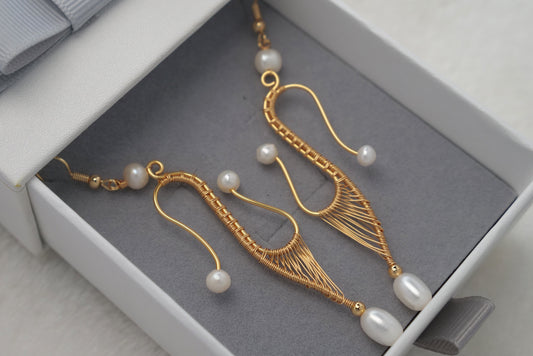 Handmade Pearl Earring with 14K Gold-filled wire