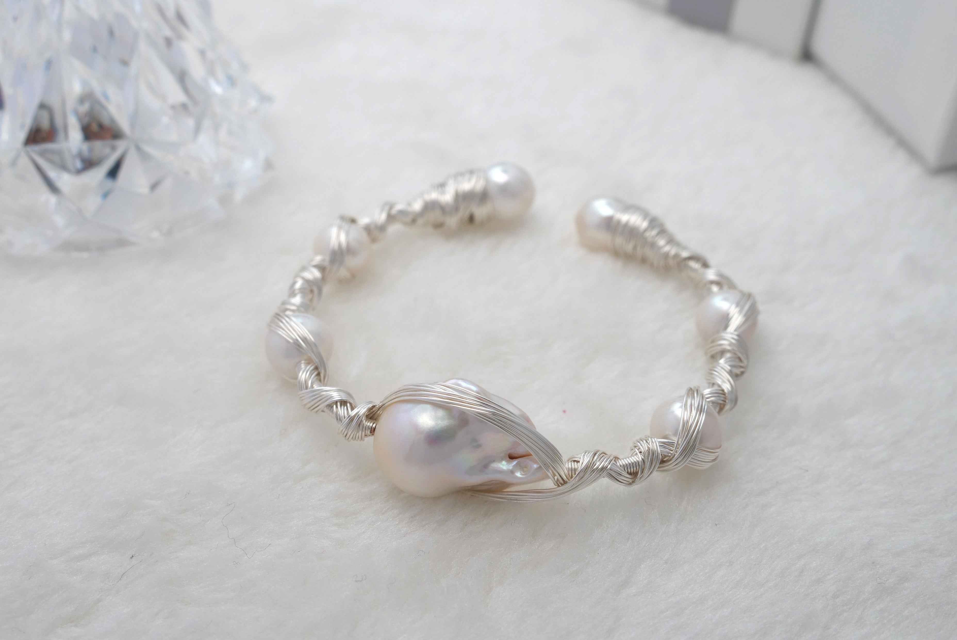 Handmade Pearl Bracelet with 14K Gold-filled wire