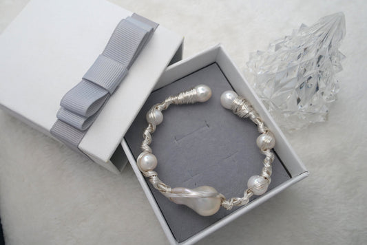 Handmade Pearl Bracelet with 14K Gold-filled wire