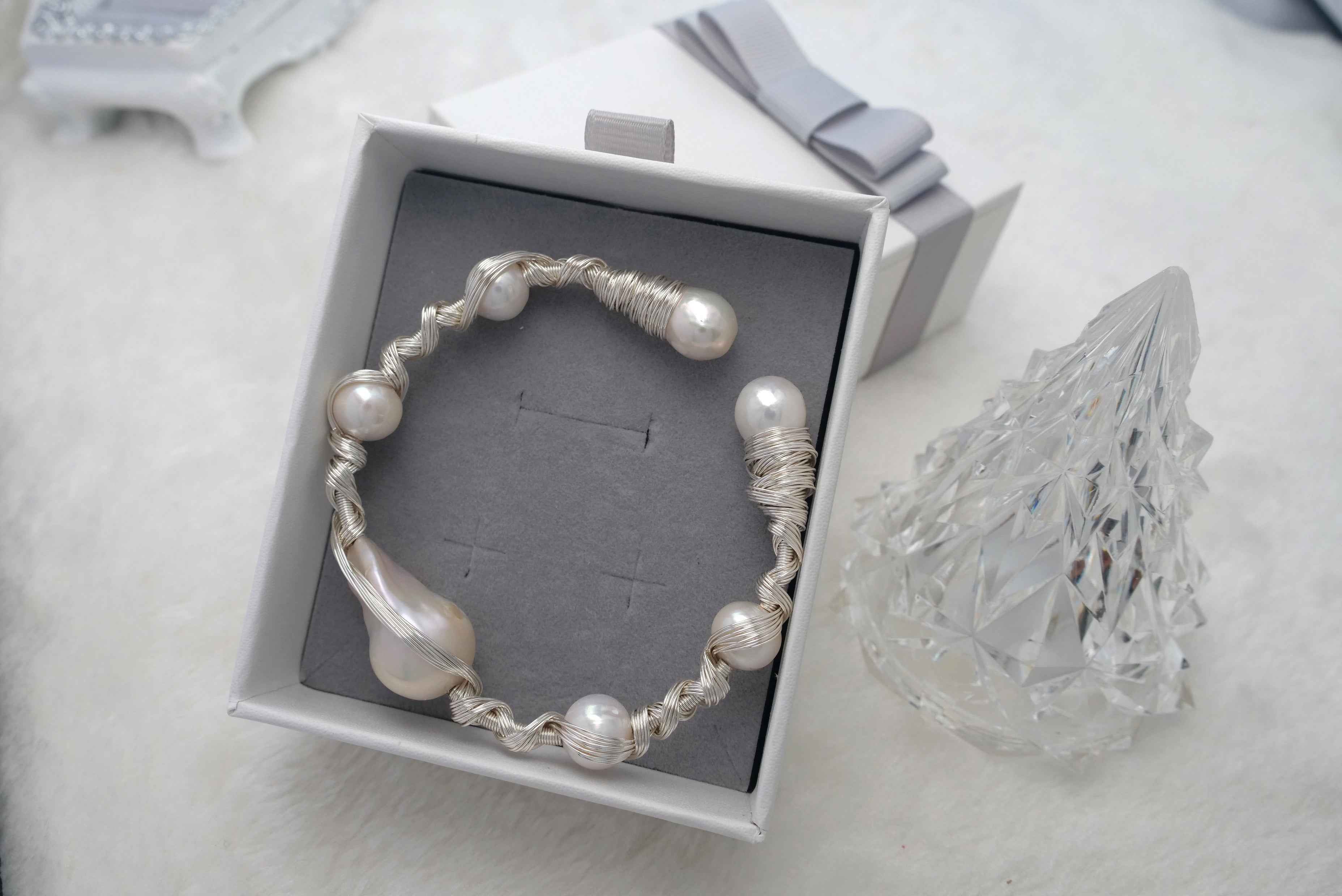 Handmade Pearl Bracelet with 14K Gold-filled wire