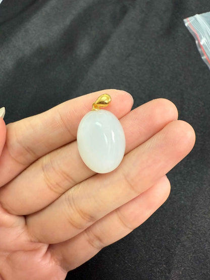 HeTian jade pendant|和田玉吊坠with 18k