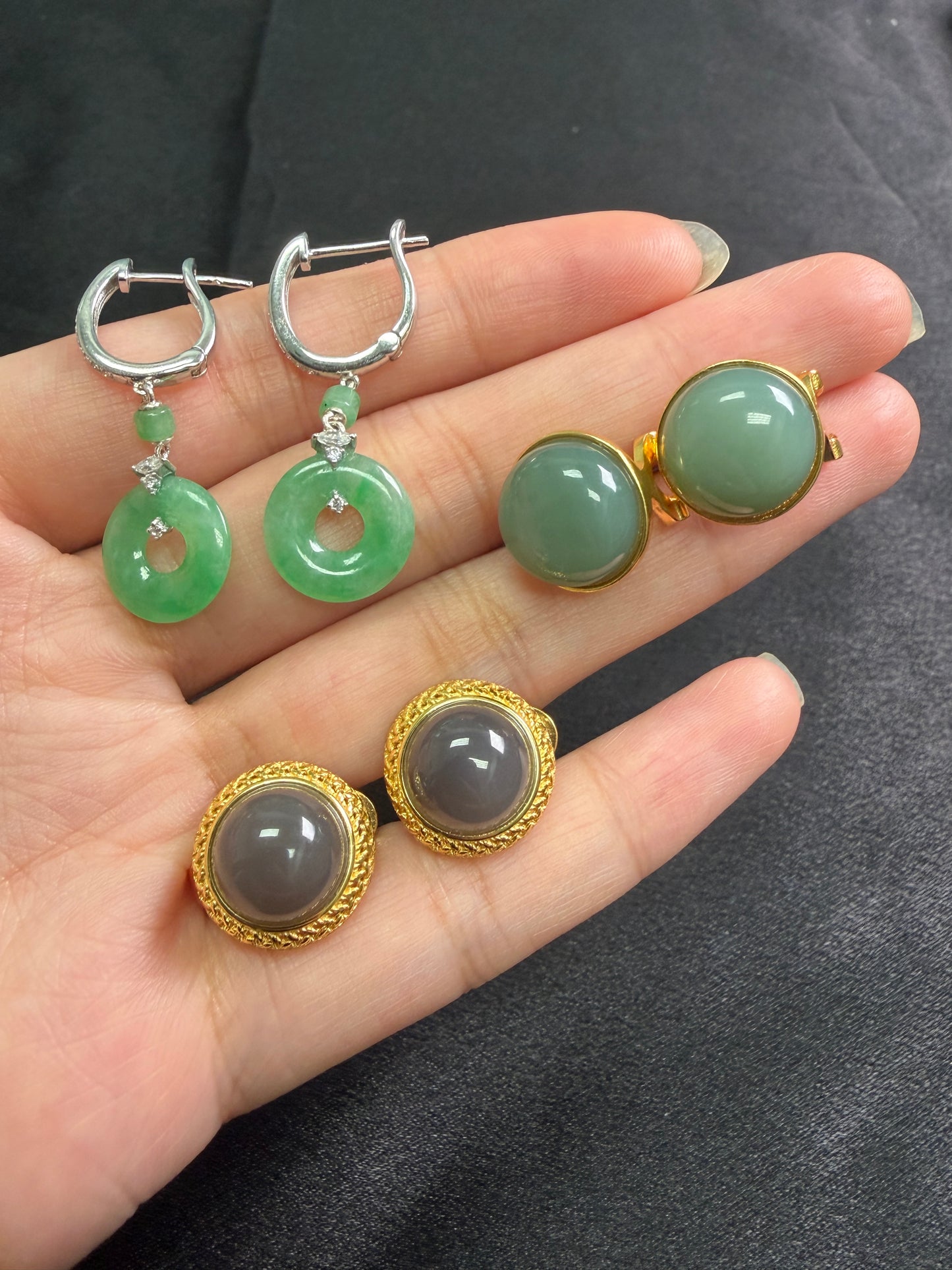 Natural Hetian Jade Earrings | Nephrite Collection | SylviaJewel Vancouver