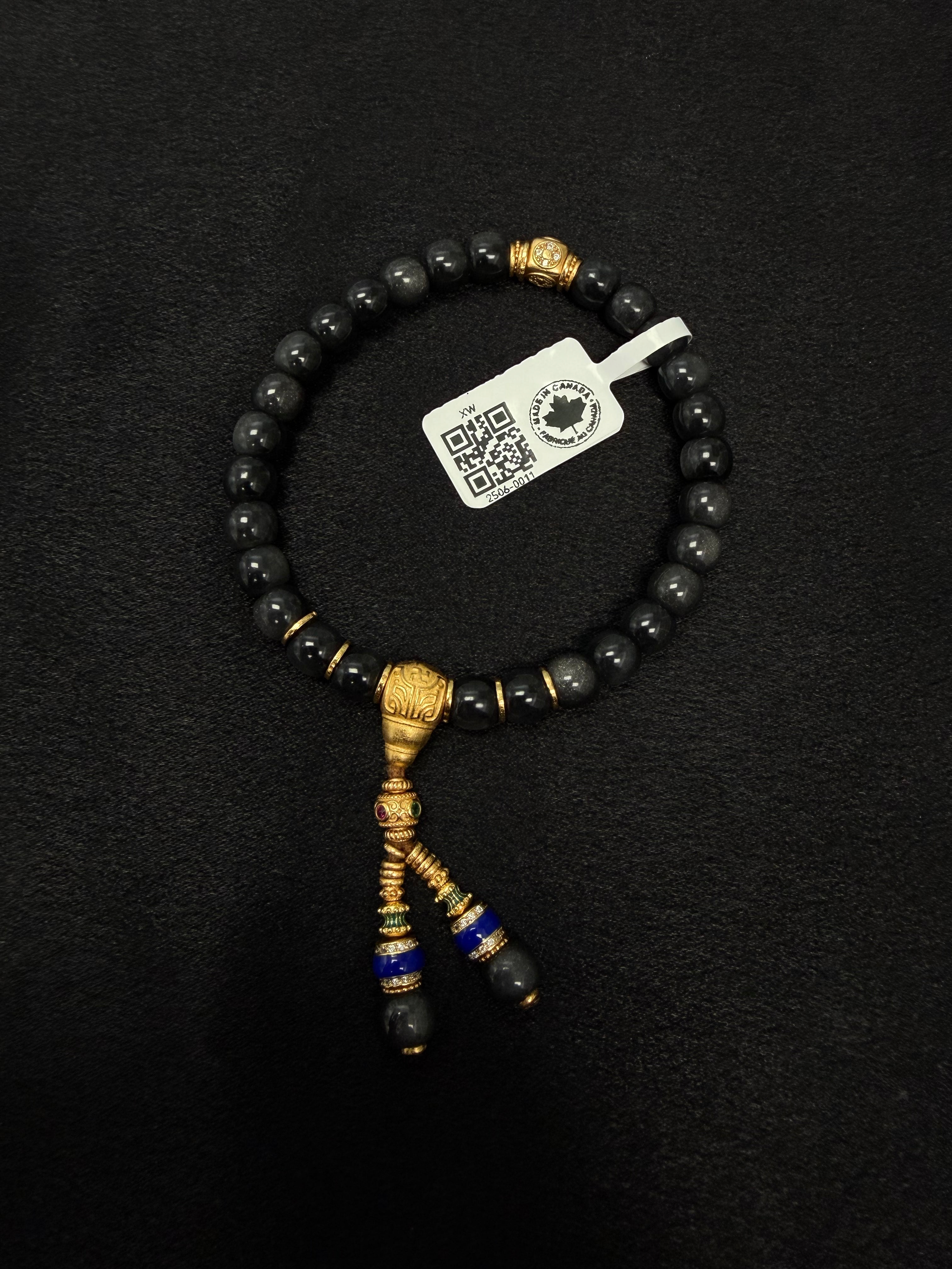 Midnight Talisman – Hetian Jade Bracelet | Silver Accents