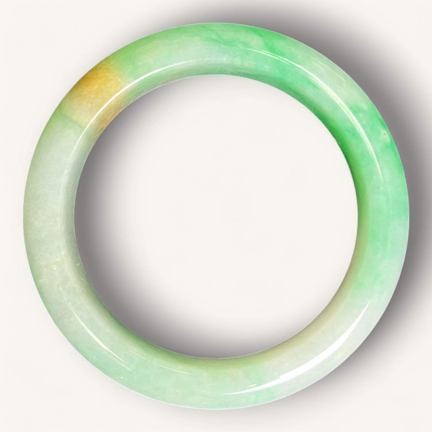 Spring Vitality – 绿色三彩翡翠手镯 | Jadeite Bangle