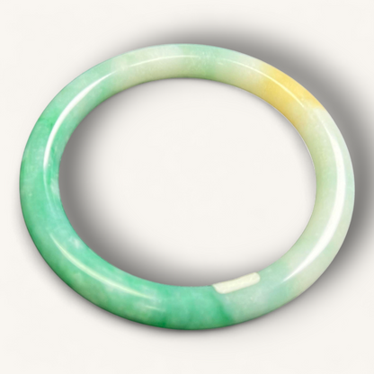 绿色三彩翡翠手镯 | Jadeite Bangle
