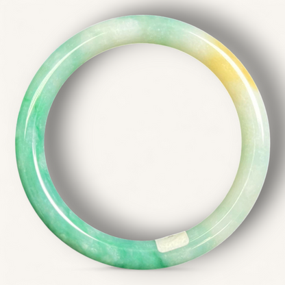 绿色三彩翡翠手镯 | Jadeite Bangle