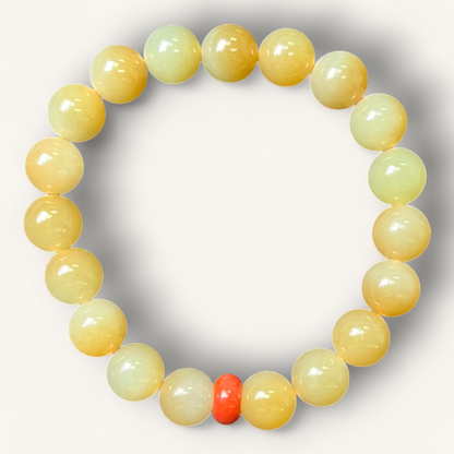 和田糖色玉手串 | Hetian Honey-Tone Jade Bracelet