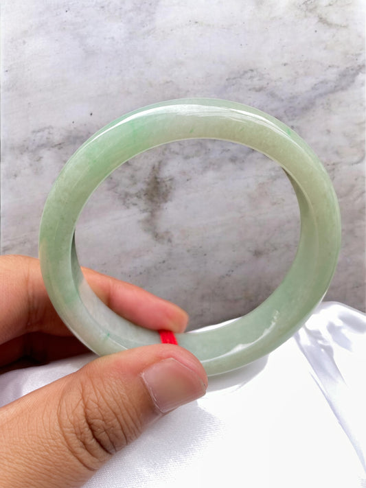 Natural Light Green Jadeite Bangle | SylviaJewel Vancouver