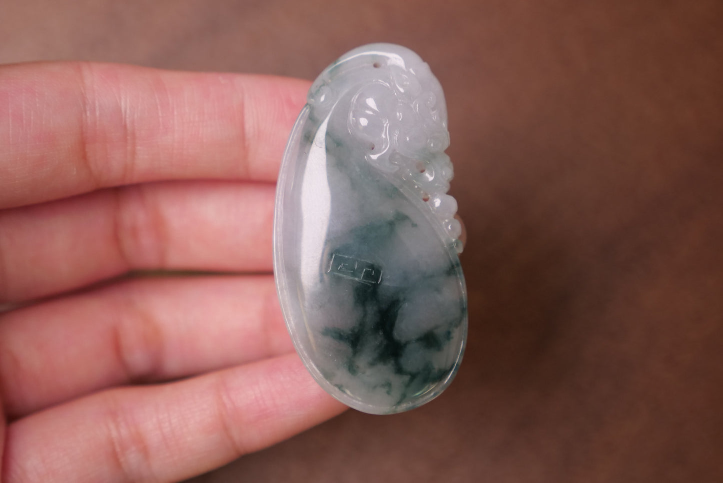 Dragon Design: Natural Jade Pendant