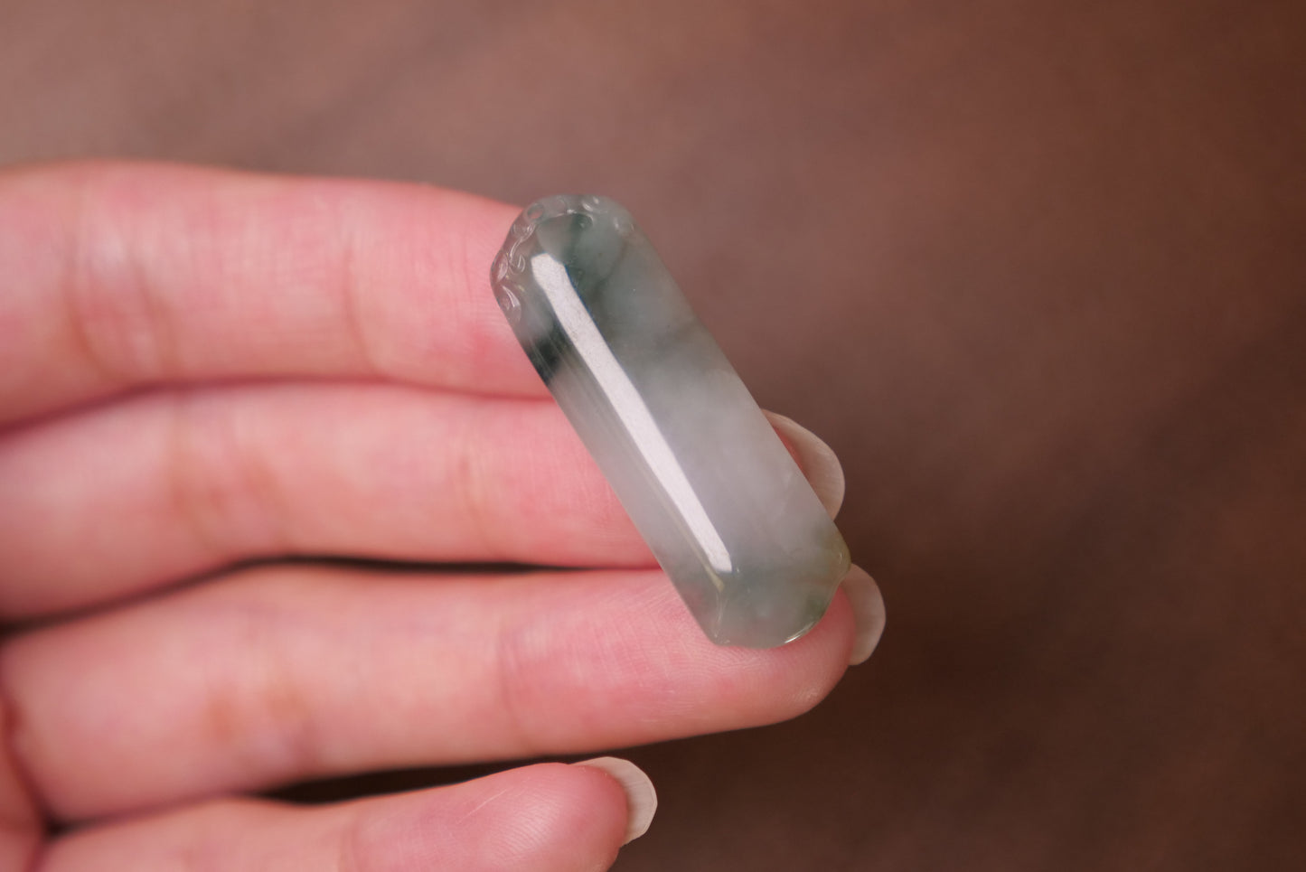 Cylindrical Jade Pendant: Natural Jadeite Pendant