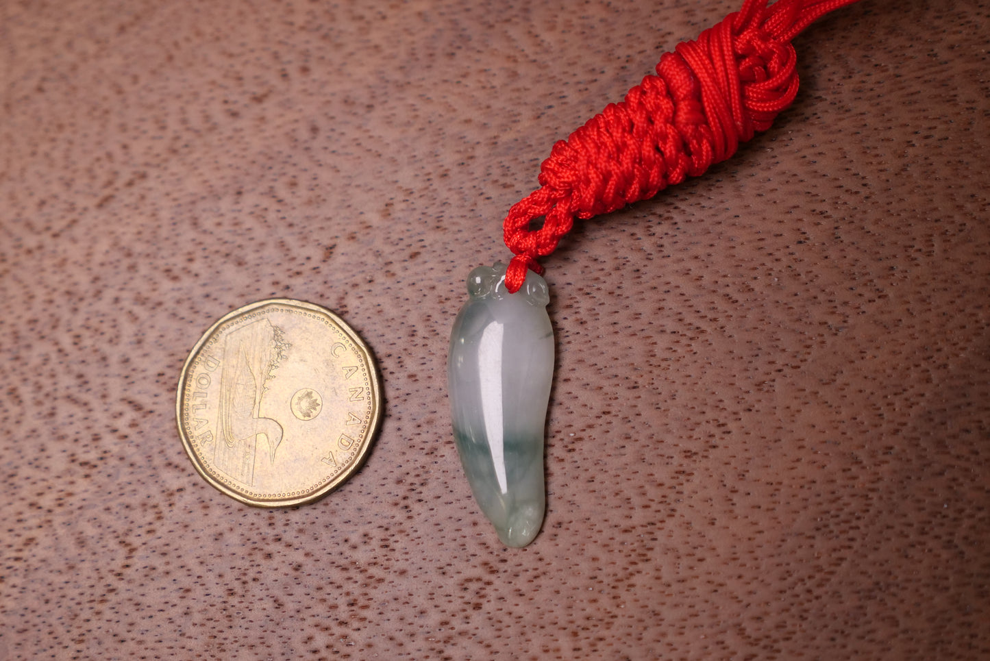 Happiness Gourd Design: Hand-Carved Natural Jadeite Pendant