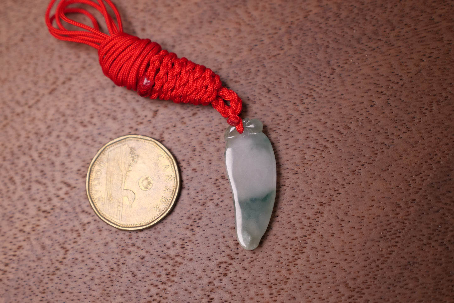 Happiness Gourd Design: Hand-Carved Natural Jadeite Pendant