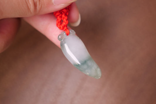 Happiness Gourd Design: Hand-Carved Natural Jadeite Pendant