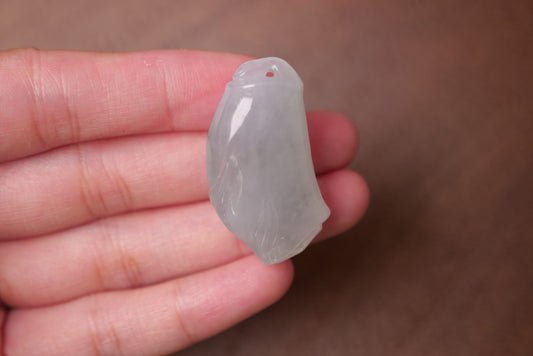 Bamboo Design: Hand-Carved Natural Jadeite Pendant