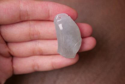 Bamboo Design: Hand-Carved Natural Jadeite Pendant