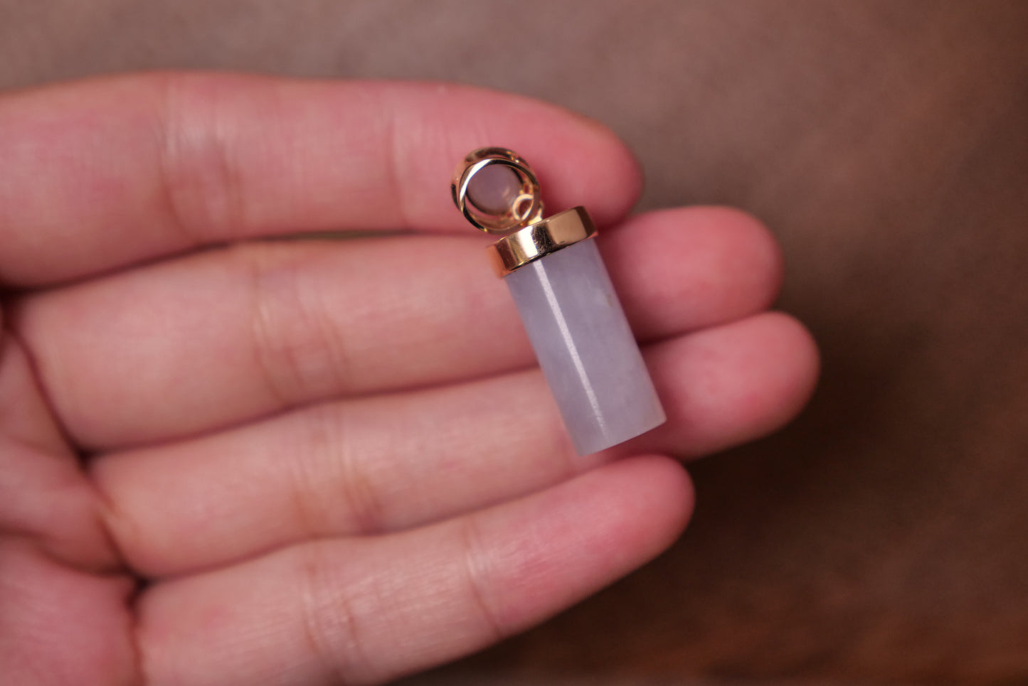 Lavender Jade Pendant with 18k Gold Accents