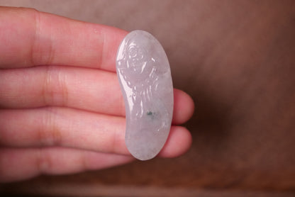 Ruyi Pendant: Hand-Carved Icy Green Jadeite