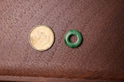 Natural Green Jade Circle Pendant: Polished Donut Design