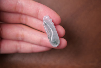 Icy Light Green Eggplant jadeite Pendant