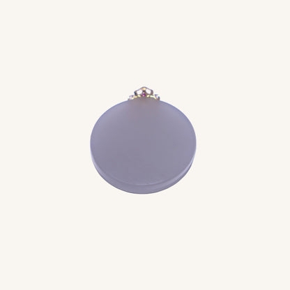 Calm Radiance – Smoky Lavender Hetian Jade(和田烟紫玉)Pendant with 18K Gold Mount