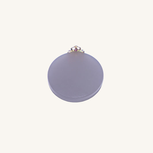 Calm Radiance – Smoky Lavender Hetian Jade(和田烟紫玉)Pendant with 18K Gold Mount