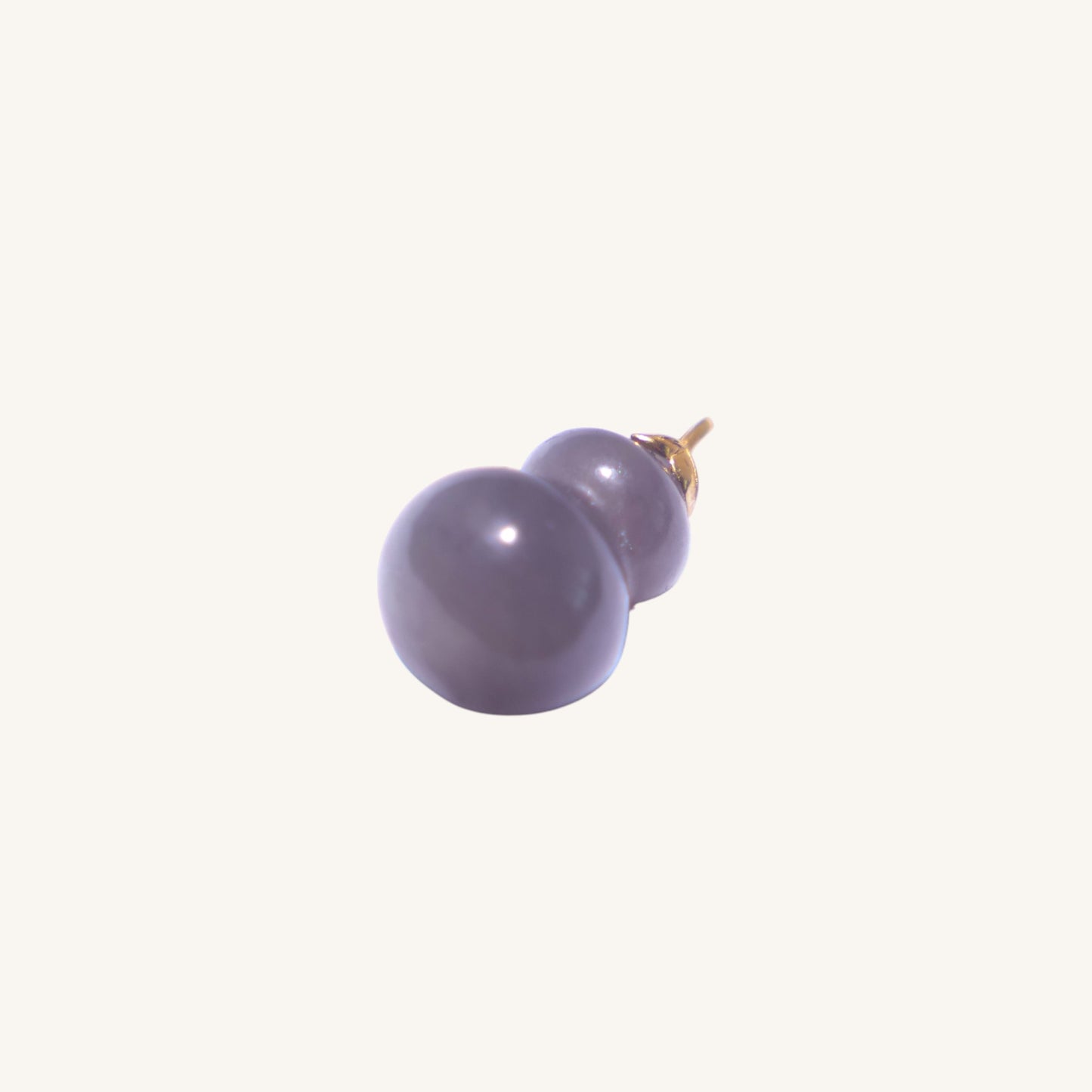 Smoky Lavender Hetian Jade（烟紫和田玉）Gourd Pendant with 18K Gold Mount