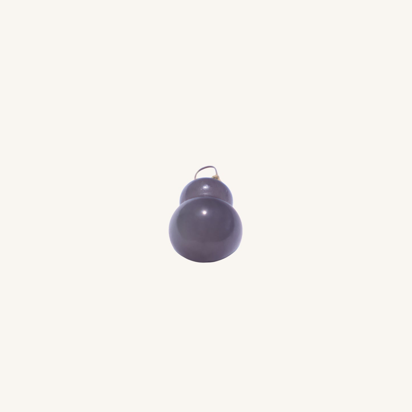 Smoky Lavender Hetian Jade（烟紫和田玉）Gourd Pendant with 18K Gold Mount