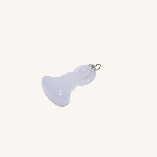 Pure Blessing – White Hetian Jade（白玉和田玉）Gourd Pendant with 18K Gold Bail