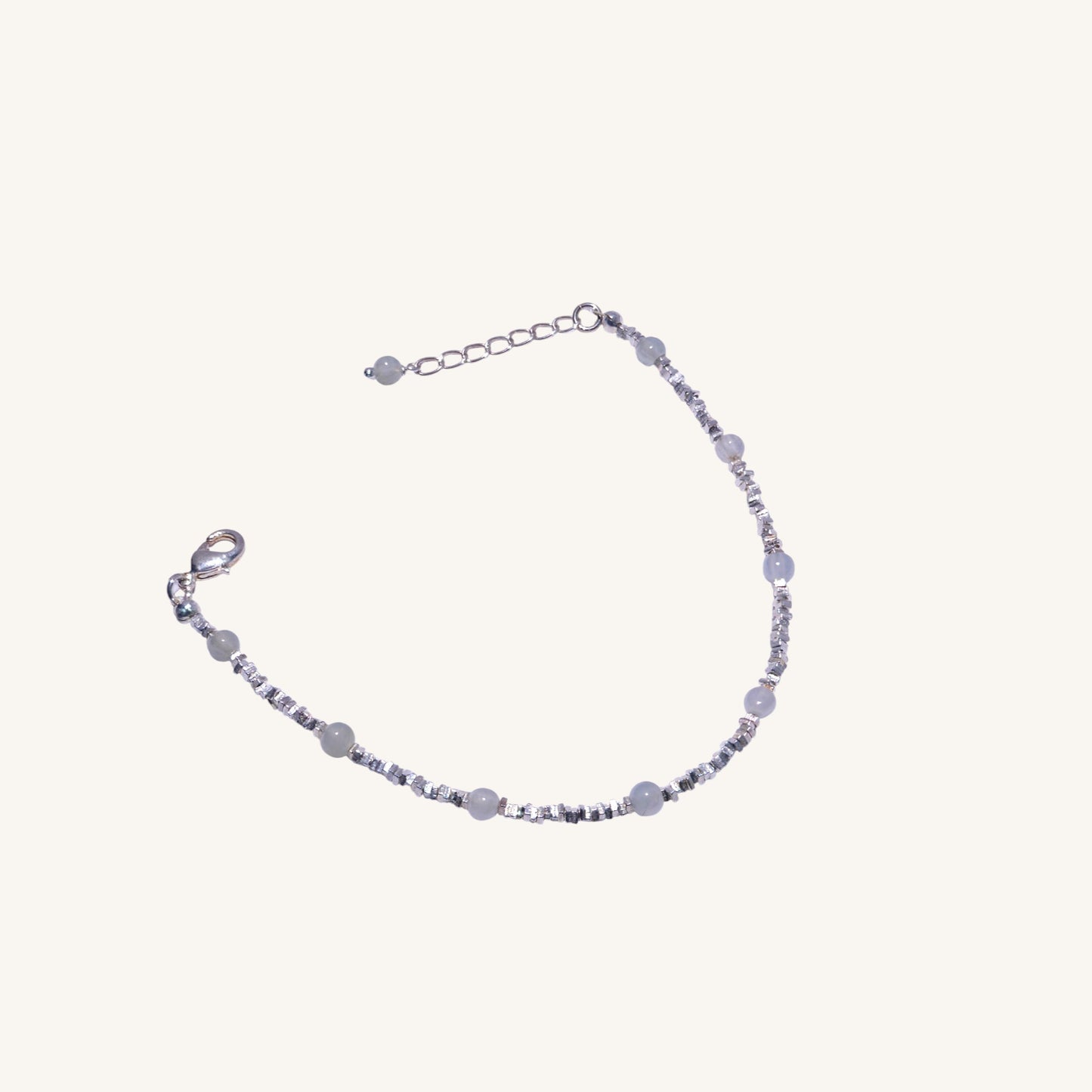 Daily Clarity – Jadeite（翡翠）Cylinder & Pearl Beaded Bracelet