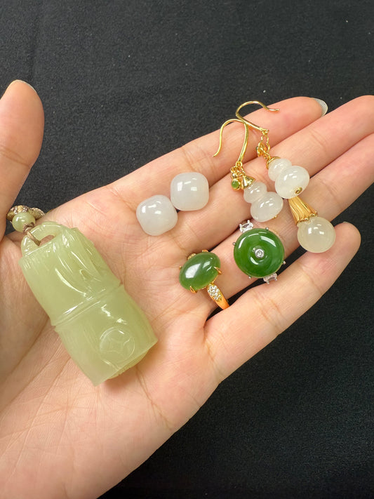 Natural Hetian Jade Jewelry | White & Green Jade Pieces Vancouver