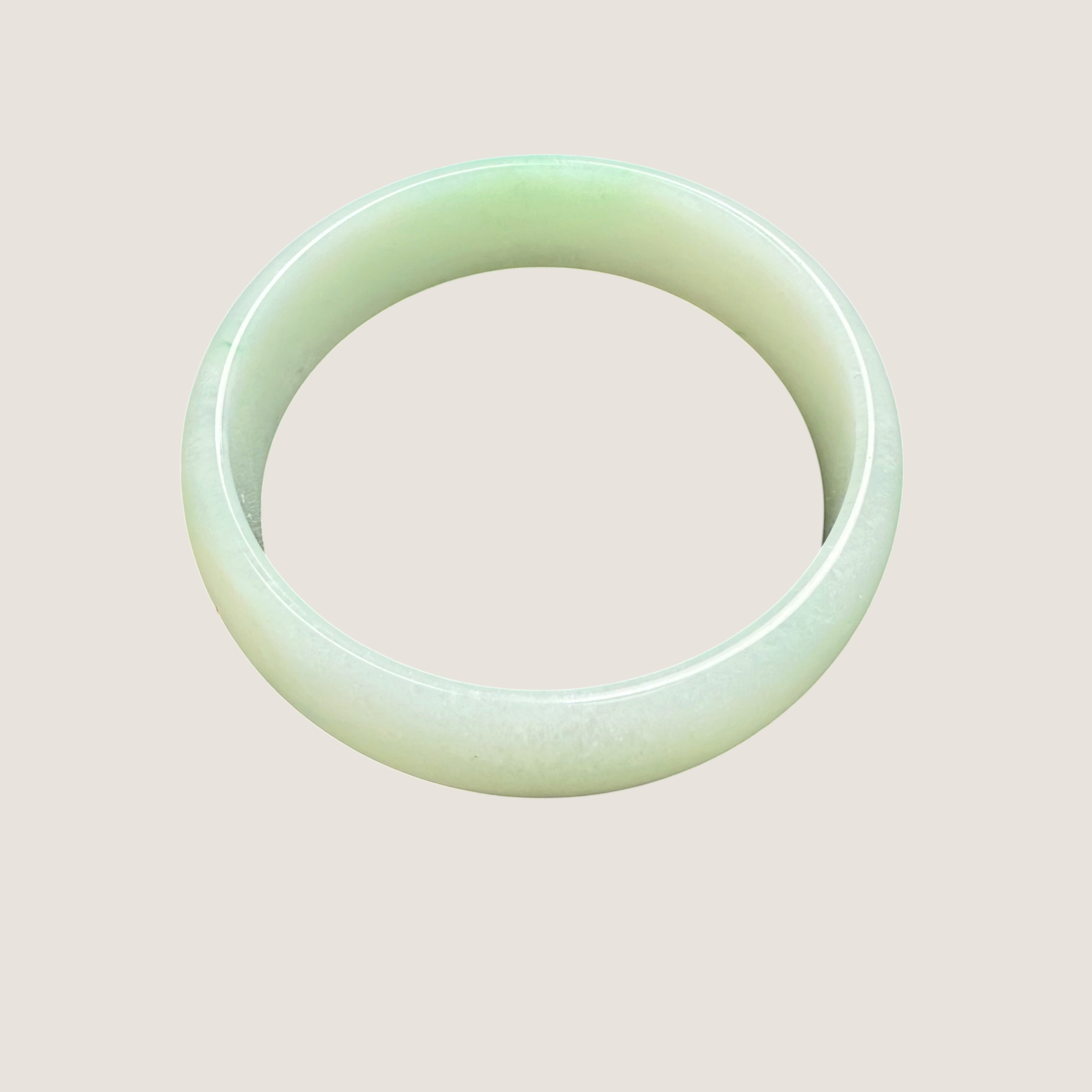 Ethereal Glow – Light Green Ice-Species Jadeite Bangle